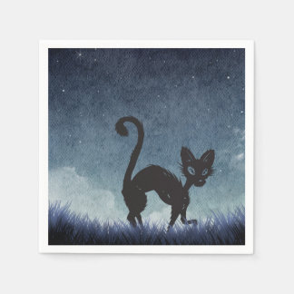 Midnight Whiskers & Moonlit Mischief Paper Napkin