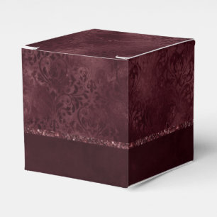 Midnight Wine Romance   Dark Satiny Grunge Damask Favour Box