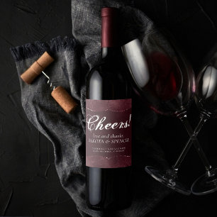 Midnight Wine Romance Satiny Grunge Damask Favou Wine Label