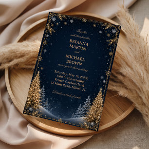Midnight Winter Starlight Forest Elegance Invitation