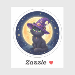 Midnight Witch Black Cat Oversized Hat Halloween