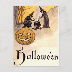 Midnight Witching(Vintage Halloween Card) Postcard