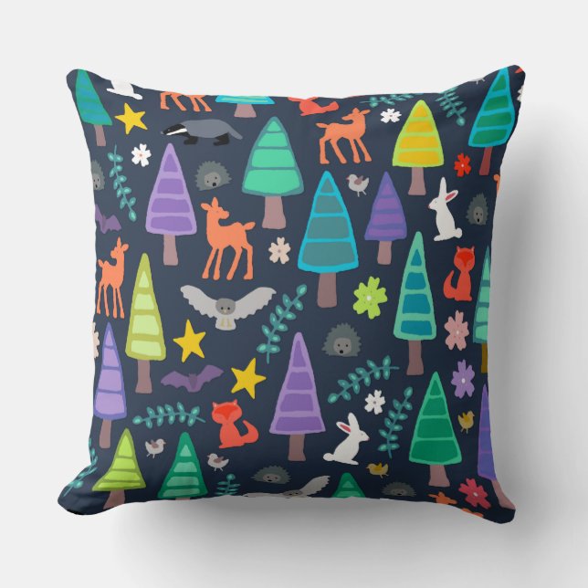 midnight woodland cushion (Front)