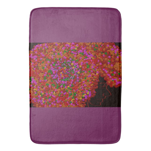 Midnight's Bloom Bath Mat (Front Vertical)