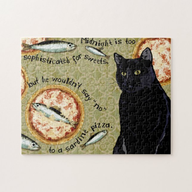 Midnight's Sardine Pizza Jigsaw Puzzle (Horizontal)