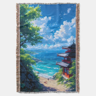 Midori to Umi no Michi Throw Blanket