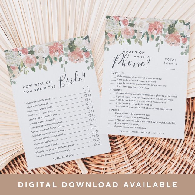 Midsummer Double-Sided Bridal Shower Game Card (Creator Uploaded)