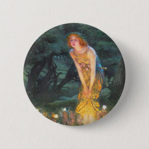 Midsummer Eve (1908) by Edward Robert Hughes 6 Cm Round Badge