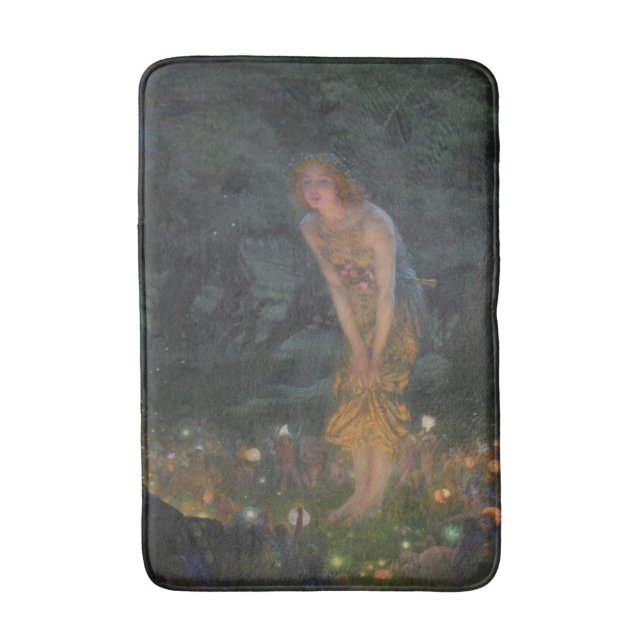 Midsummer Eve (by Edward Robert Hughes) Bath Mat (Front Vertical)