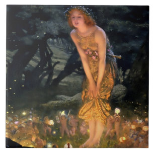 “Midsummer Eve” by Edward Robert Hughes Ceramic Tile