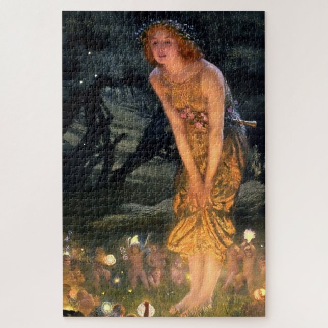 “Midsummer Eve” by Edward Robert Hughes Jigsaw Puzzle (Vertical)
