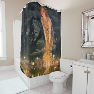 “Midsummer Eve” by Edward Robert Hughes Shower Curtain
