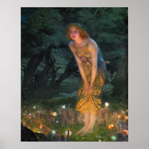 Midsummer Eve c. 1908 by Edward Robert Hughes Poster