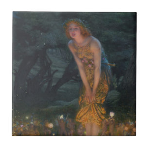 Midsummer Eve Edward Robert Hughes fairies fantasy Ceramic Tile