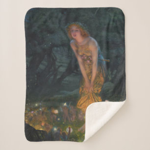 Midsummer Eve Edward Robert Hughes fairies fantasy Sherpa Blanket