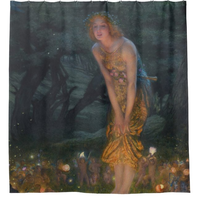Midsummer Eve Edward Robert Hughes fairies fantasy Shower Curtain (Front)