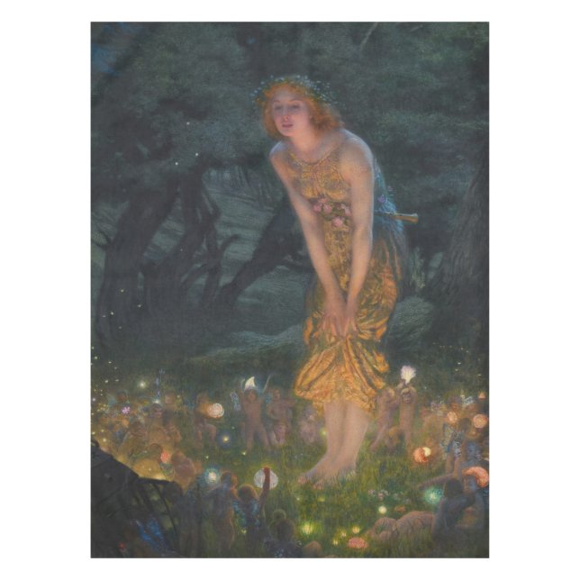 Midsummer Eve Edward Robert Hughes fairies fantasy Tablecloth (Front)