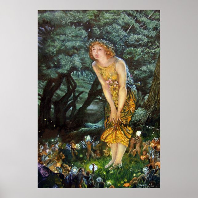 Midsummer Eve, Edward Robert Hughes Poster (Front)