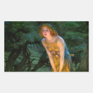 Midsummer Eve Edward Robert Hughes Rectangular Sticker