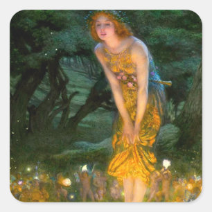 Midsummer Eve Edward Robert Hughes Square Sticker