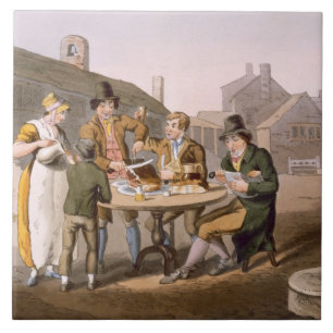 Midsummer Eve, from `Costume of Yorkshire' engrave Ceramic Tile