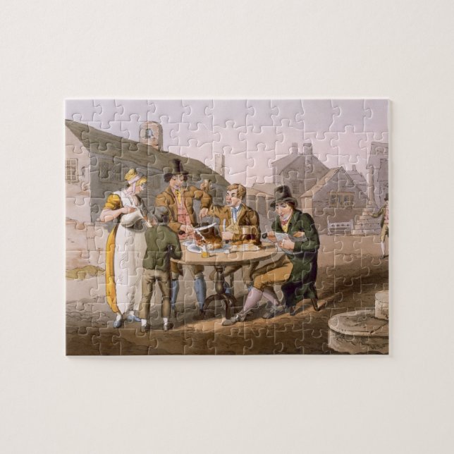 Midsummer Eve, from `Costume of Yorkshire' engrave Jigsaw Puzzle (Horizontal)