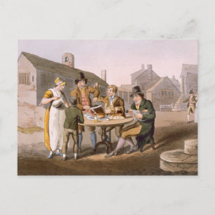 Midsummer Eve, from `Costume of Yorkshire' engrave Postcard