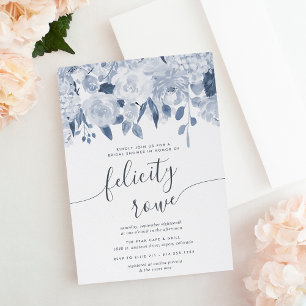 Midsummer Floral Calligraphy Bridal Shower Invitation