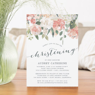 Midsummer Floral   Christening Invitation