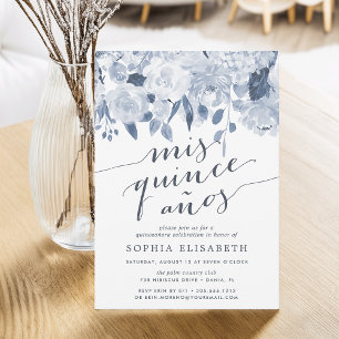 Midsummer Floral Elegant Watercolor Quinceanera Invitation