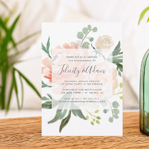 Midsummer Floral Engagement Party Invitation