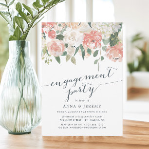 Midsummer Floral Engagement Party Invitation