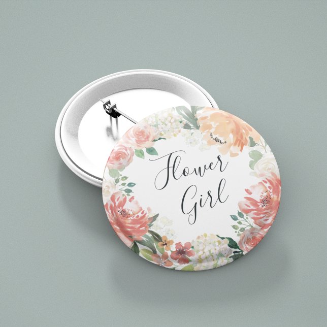 Midsummer Floral Flower Girl 6 Cm Round Badge (Creator Uploaded)