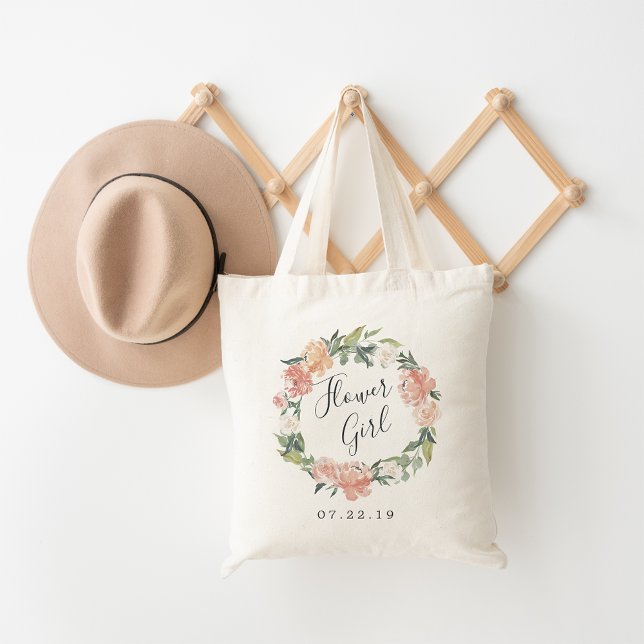 Midsummer Floral | Flower Girl Bridal Party Tote Bag (Creator Uploaded)