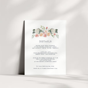 Midsummer Floral Guest Details Card