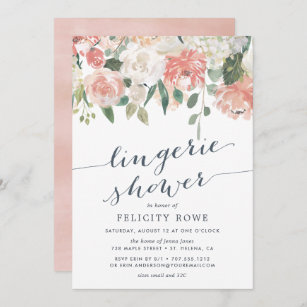 Midsummer Floral   Lingerie Shower Invitation
