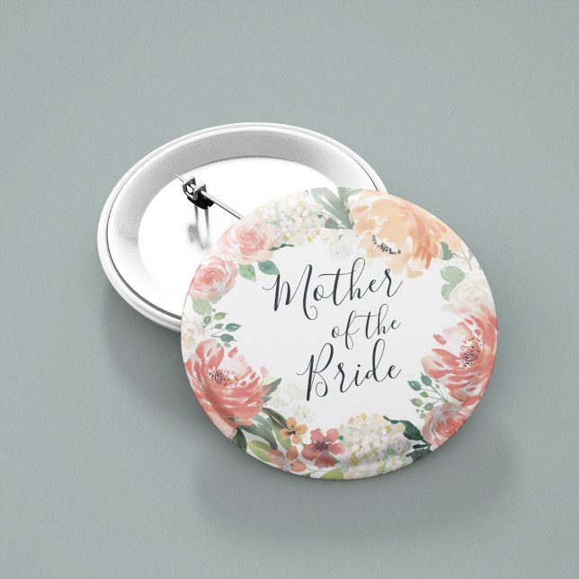 Midsummer Floral Mother of the Groom 6 Cm Round Badge (Creator Uploaded)