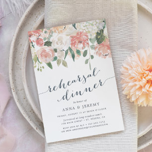Midsummer Floral   Rehearsal Dinner Invitation