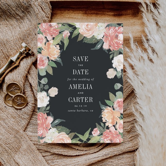 Midsummer Floral Save the Date Card (Creator Uploaded)
