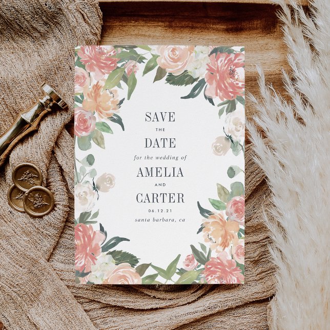 Midsummer Floral Save the Date Card (Creator Uploaded)