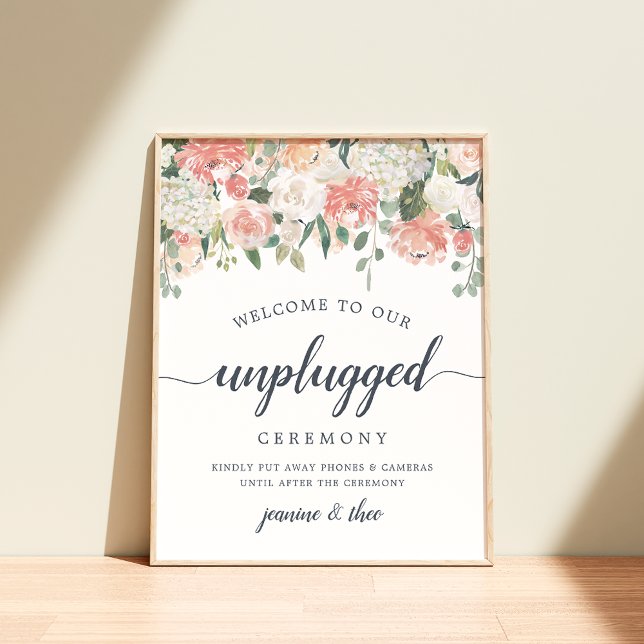 Midsummer Floral Unplugged Wedding Ceremony Sign (Creator Uploaded)