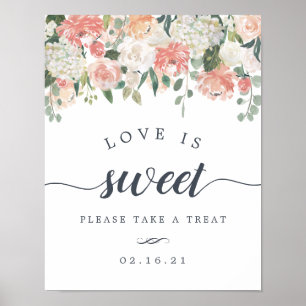 Midsummer Floral Wedding Dessert Table Sign
