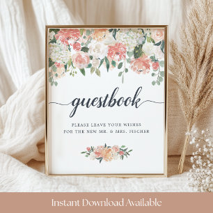 Midsummer Floral Wedding Guestbook Sign