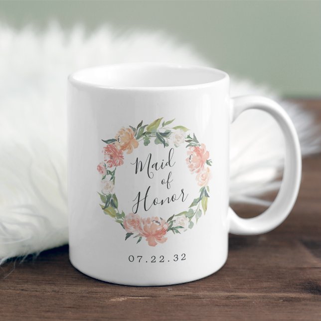 Midsummer Floral Wreath Maid of Honour Coffee Mug (Creator Uploaded)