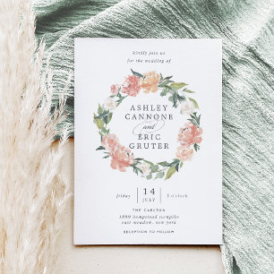 Midsummer Floral Wreath Wedding Invitation