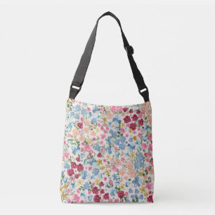 Midsummer meadow, blooming plant pattern. crossbody bag