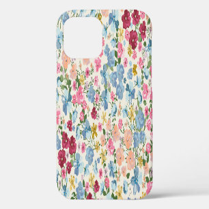 Midsummer meadow, blooming plant pattern. iPhone 12 case