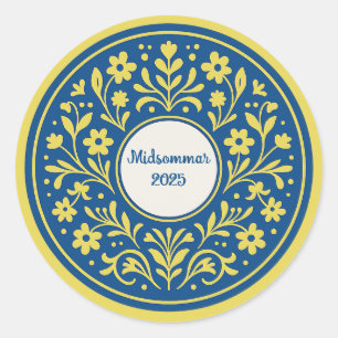 Midsummer - Midsommar Traditional Swedish Litha Classic Round Sticker
