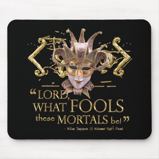 Midsummer Night's Dream Quote (Gold Version) Mouse Pad (Front)