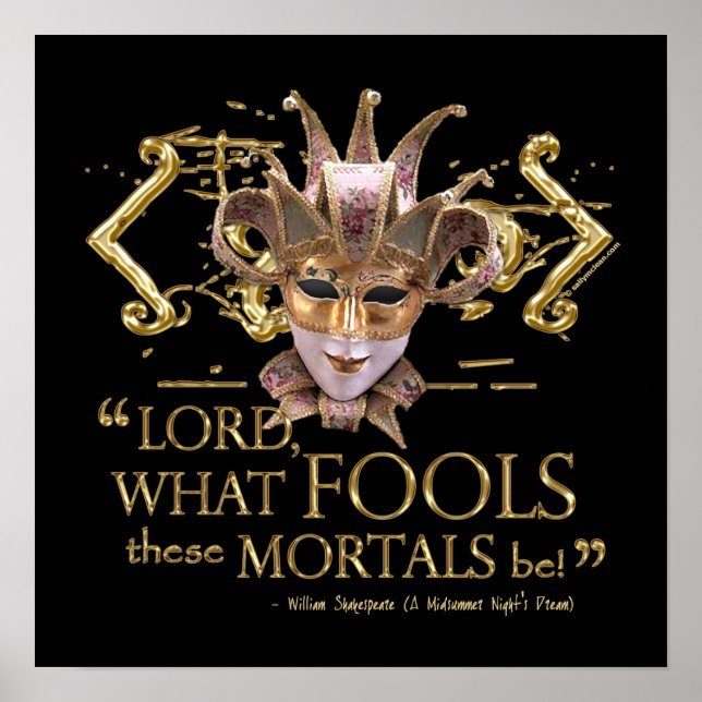 Midsummer Night's Dream Quote (Gold Version) Poster (Front)